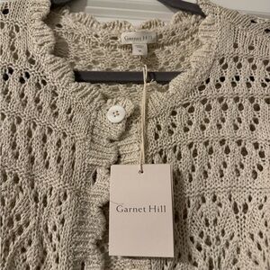Garnet Hill Women's Beige Knit Cardigan